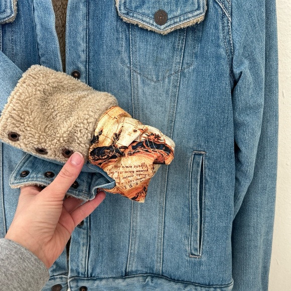 Ruff Hewn vintage denim and shearling lined jacket size Medium - Picture 5 of 11